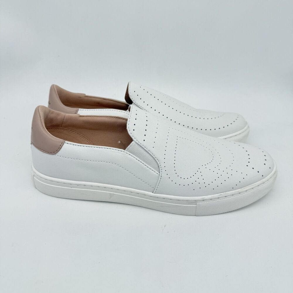 Kate Spade New York White Leather Slip On Tennis Shoes Women’s Size 8